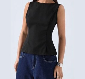 Women's Summer Black Blouse