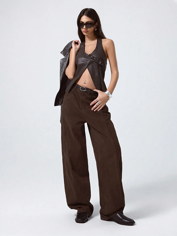 Personalized PU Sleeveless Top for Women