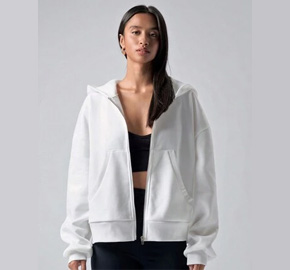 Simple Solid Long Sleeve Hooded Sweatshirt