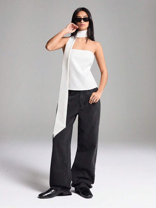 Satin Foulard Top for Women