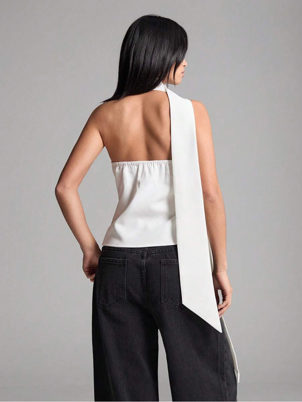 Satin Foulard Top for Women