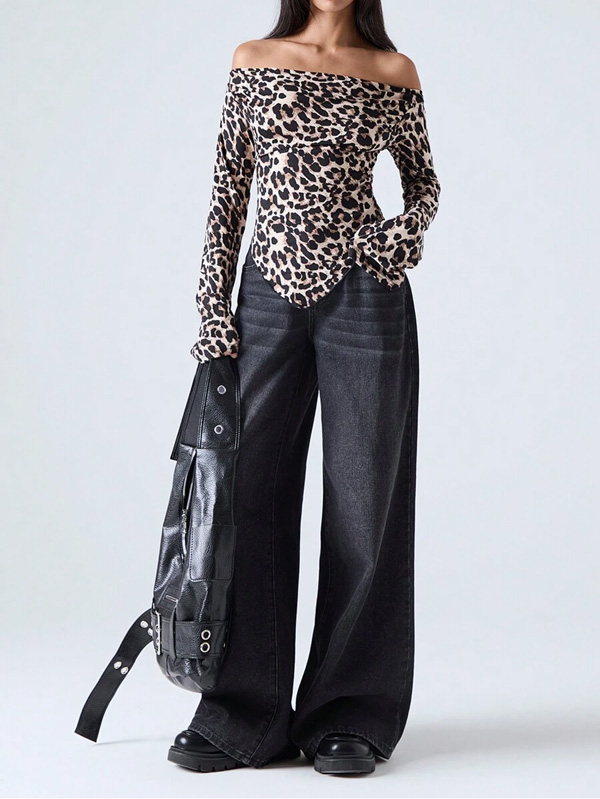 Long Sleeve Off Shoulder T-shirt