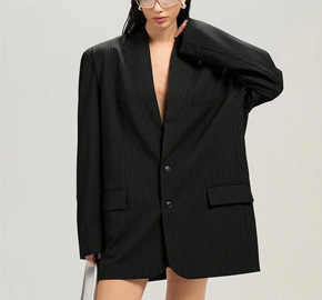 Stylish Striped Loose Fit Women Blazer