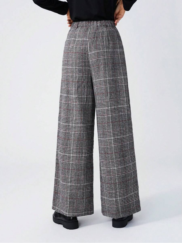 Women's Casual Loose Plaid Pants