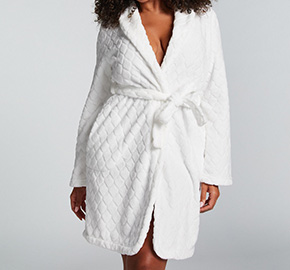 Women's Home Leisure Plush Solid Color Bathrobe Pajamas