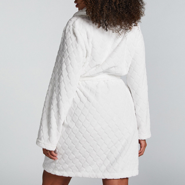 Women's Home Leisure Plush Solid Color Bathrobe Pajamas