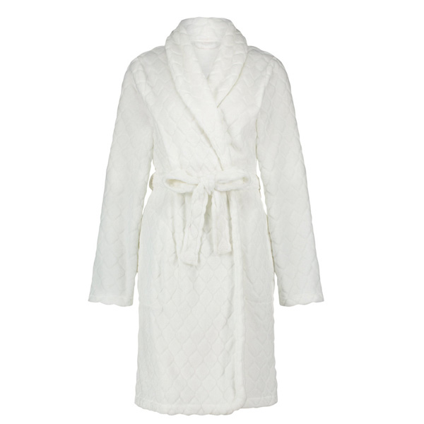 Women's Home Leisure Plush Solid Color Bathrobe Pajamas