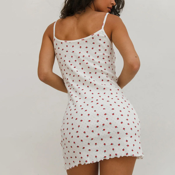 Suspender Casual Printed Pajamas