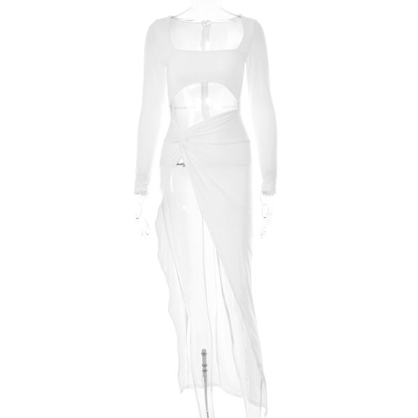 Hollow Slit Long Sleeve Dress