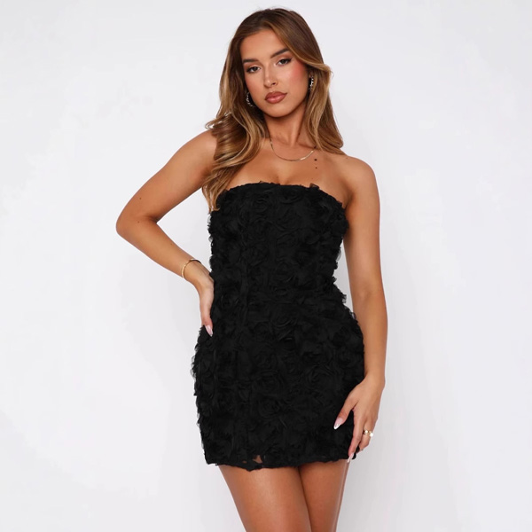 Tube Top Flowers Mini Dress