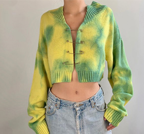 Women's Tie-dyed Knitted Sweater Loose Cardigan Coat