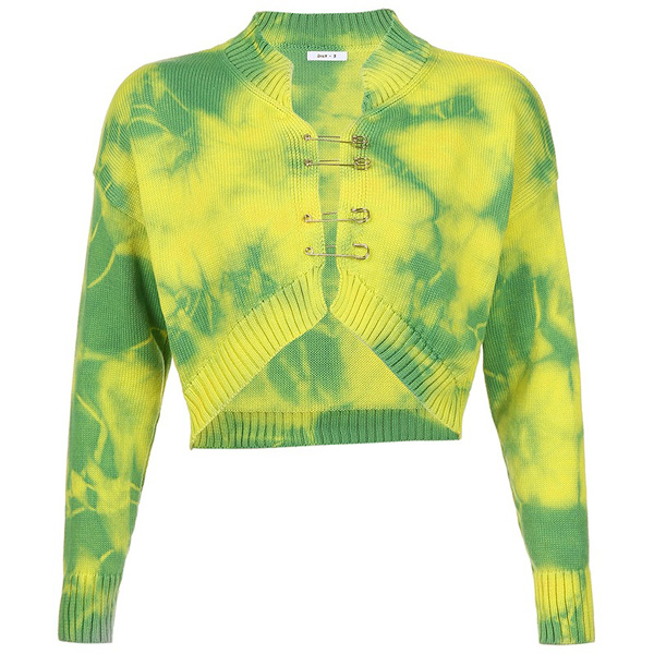 Women's Tie-dyed Knitted Sweater Loose Cardigan Coat