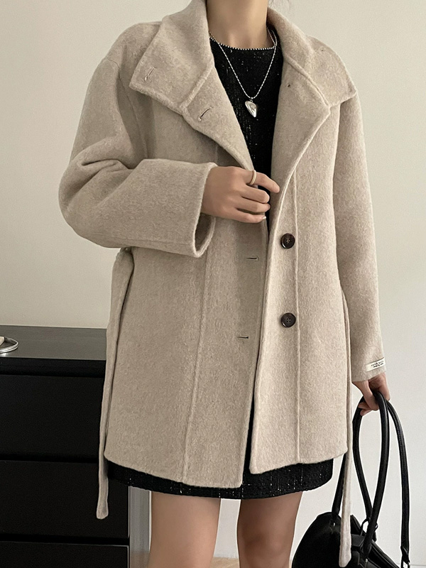 Women's Collar Double-faced Wool Coat