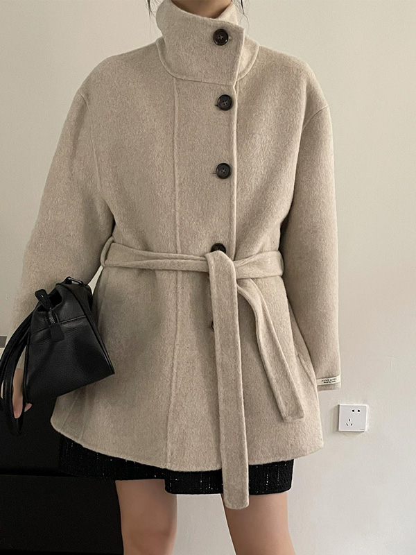 Women's Collar Double-faced Wool Coat