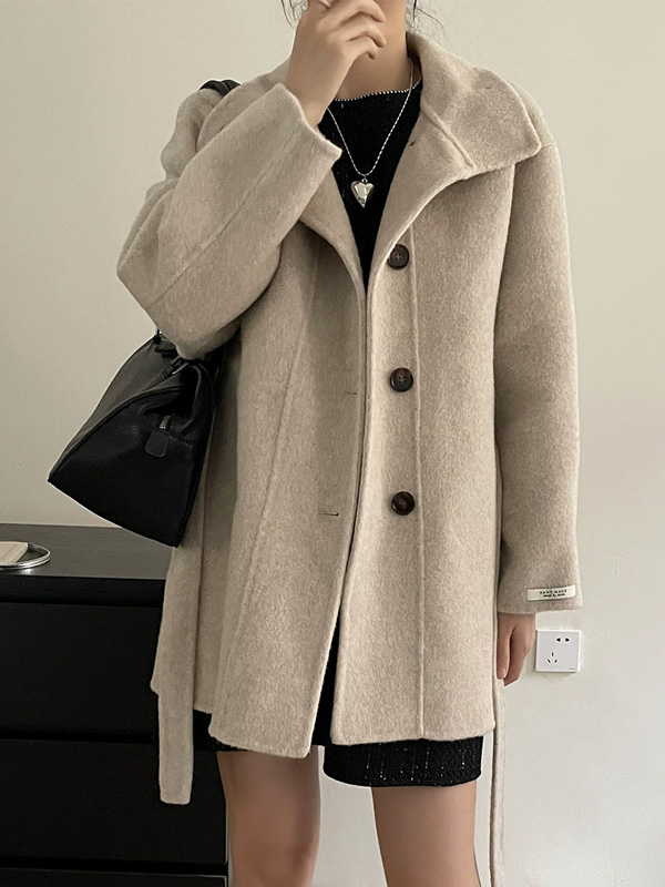 Women's Collar Double-faced Wool Coat