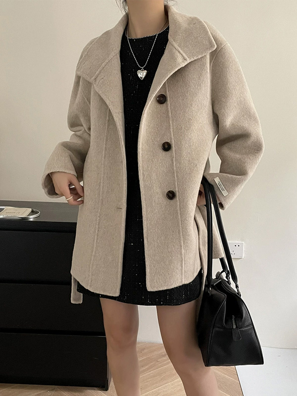 Women's Collar Double-faced Wool Coat