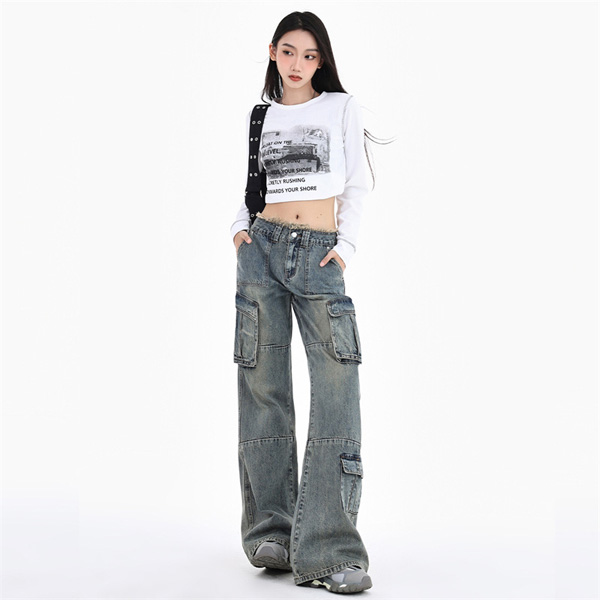 Raw-edge Denim Trousers for Women