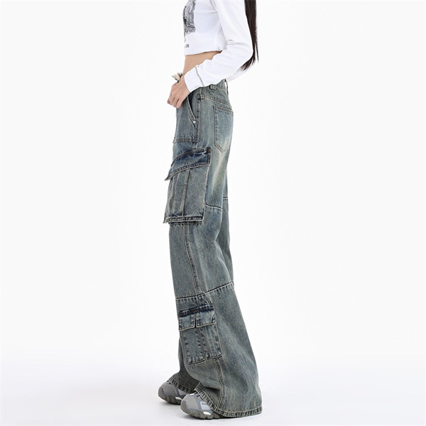 Raw-edge Denim Trousers for Women
