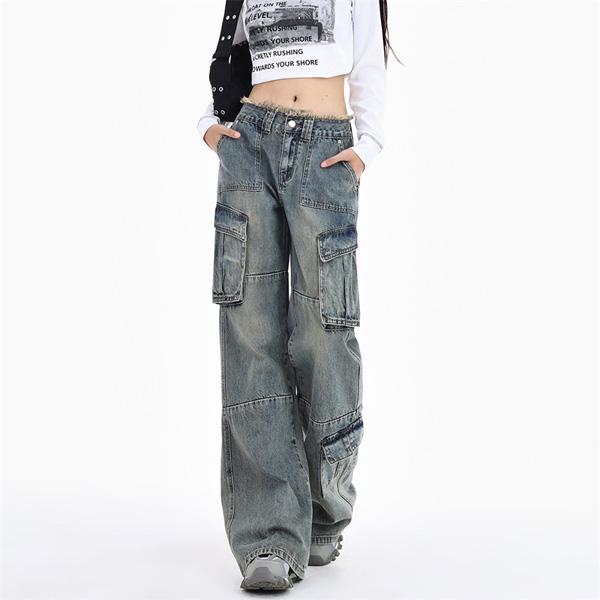 Raw-edge Denim Trousers for Women
