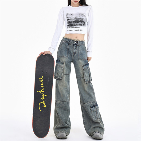 Raw-edge Denim Trousers for Women