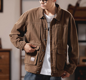 Cotton Washed Loose Lapel Casual Blouse Jacket