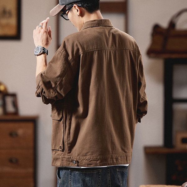 Cotton Washed Loose Lapel Casual Blouse Jacket