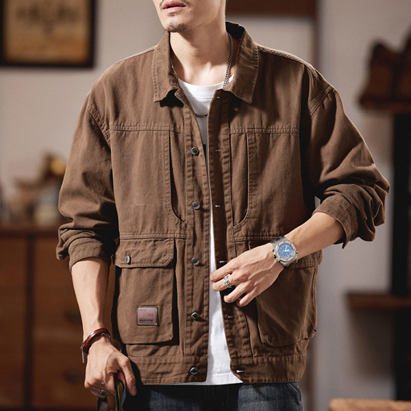 Cotton Washed Loose Lapel Casual Blouse Jacket