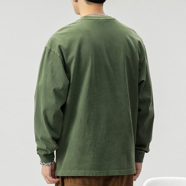 Pocket Patchwork Long Sleeve Pullover T Shirt Sweatshirt