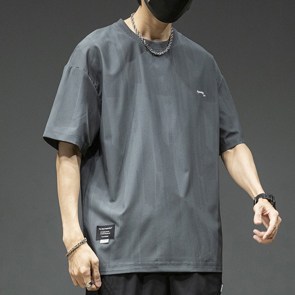 Loose Cotton Gray Half Sleeve T-Shirt