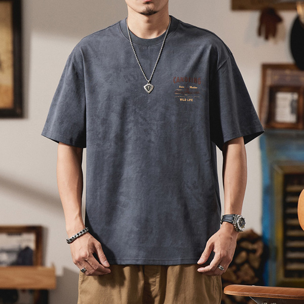 Faux Washed Short Sleeve T-Shirt Loose Top