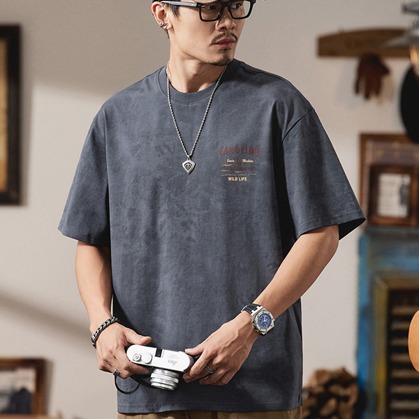 Faux Washed Short Sleeve T-Shirt Loose Top