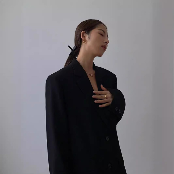 Loose Casual Black Blazer