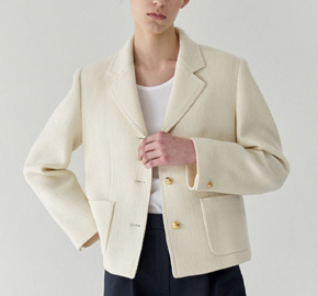 Fragrance Short Beige Blazer For Women