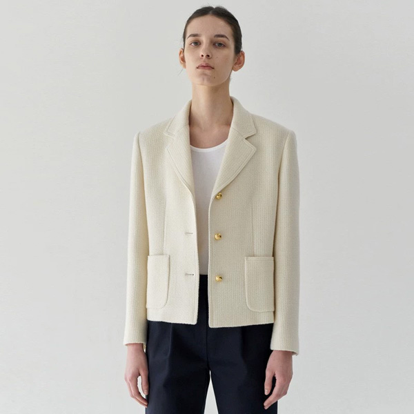 Fragrance Short Beige Blazer For Women
