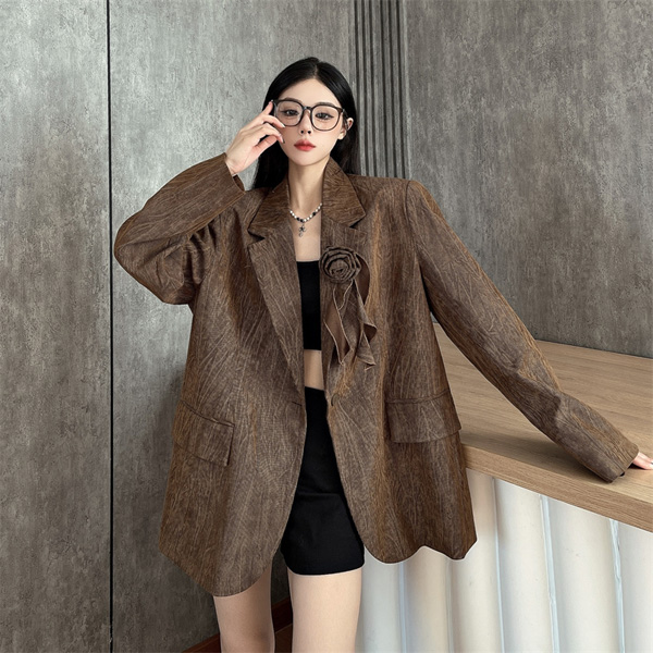 Vintage Shoulder Padded Curry Blazer