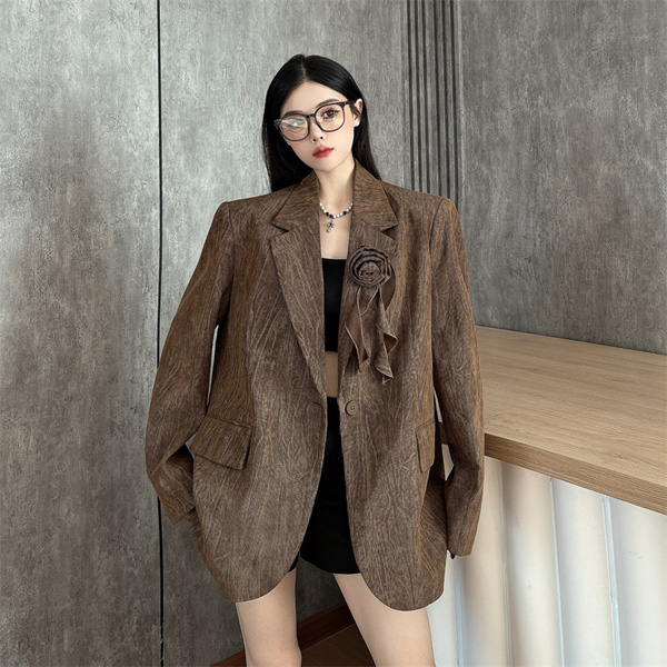 Vintage Shoulder Padded Curry Blazer