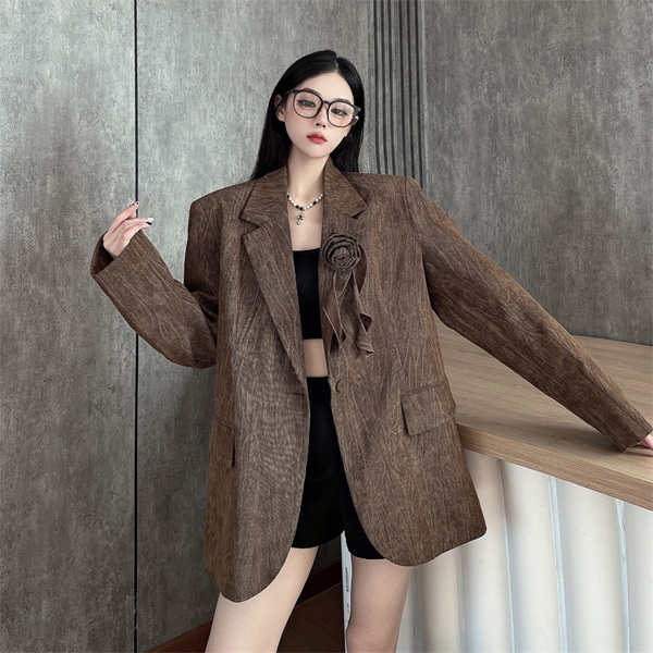 Vintage Shoulder Padded Curry Blazer