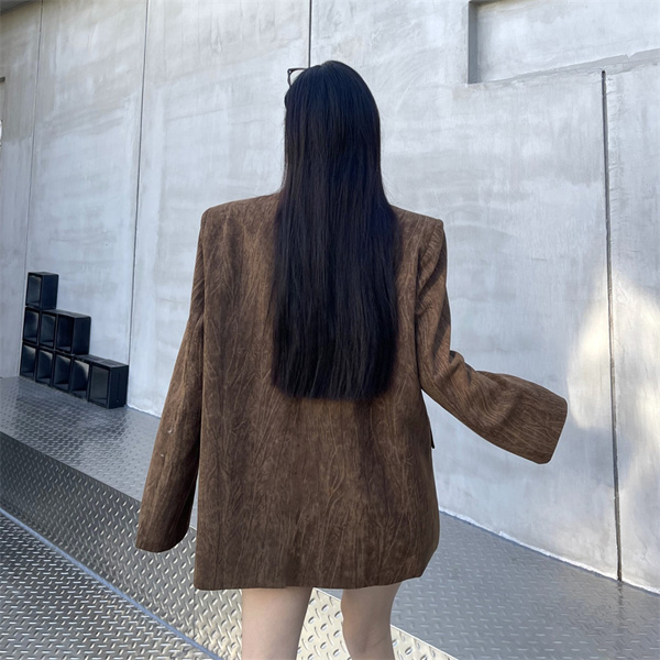 Vintage Shoulder Padded Curry Blazer