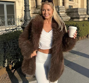 Women's Fur Elegant Lapel Loose Fur Coat