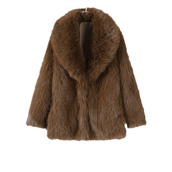 Women's Fur Elegant Lapel Loose Fur Coat