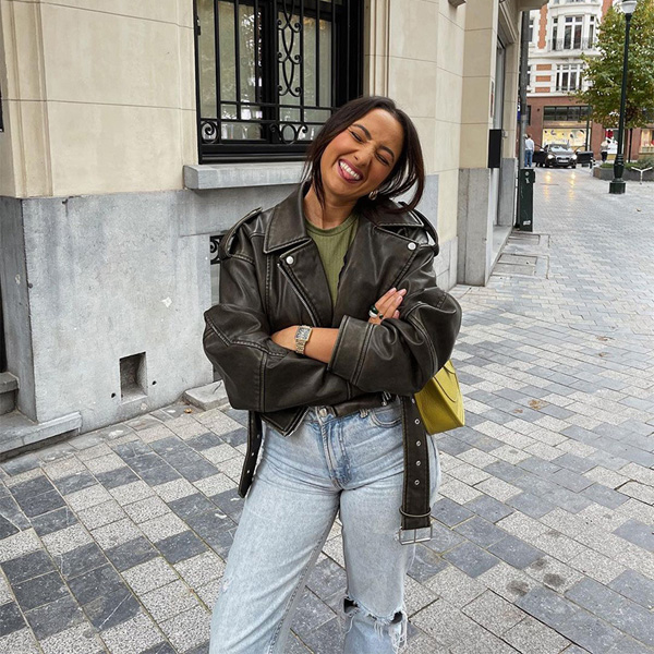 Women's PU Biker Short Jacket Coat