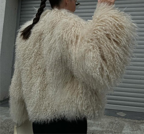 Solid Color Short Fur Long Sleeve Jacket