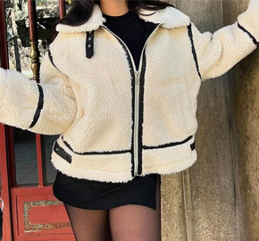 Fashion Casual Loose Lamb Wool Jacket Coat