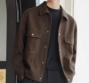 Men's Lapel Work Jacket Casual Tops Coat