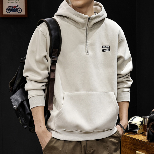 Men's Half Zip Hooded Sweatshirt Jacket