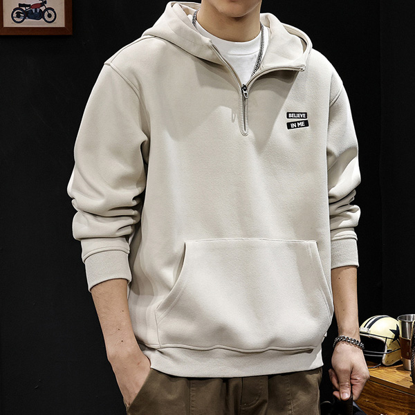 Men's Half Zip Hooded Sweatshirt Jacket