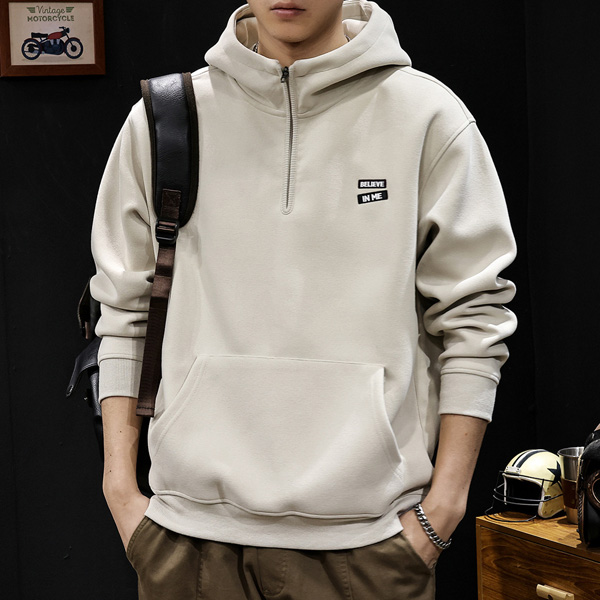 Men's Half Zip Hooded Sweatshirt Jacket