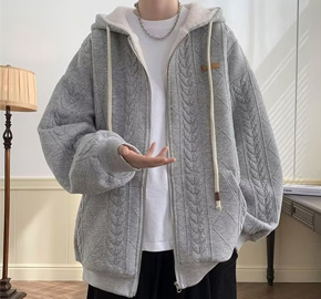 Men's Lamb Fleece Hooded Jacket