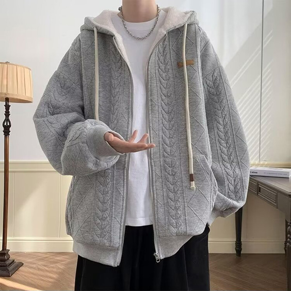 Men's Lamb Fleece Hooded Jacket