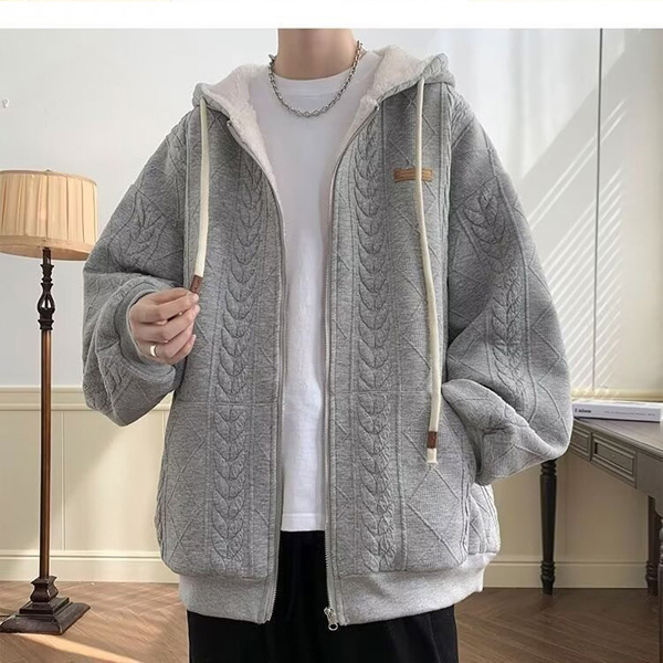 Men's Lamb Fleece Hooded Jacket